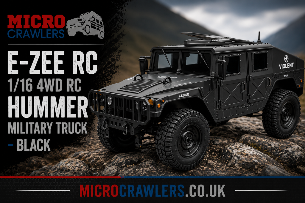 E-Zee RC 1/16 Scale Hummer Military RC Truck - Black